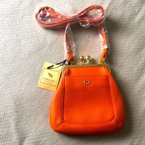 NEVER WORN Orange Leather Emma Fox Crossbody Bag